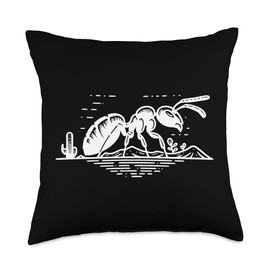 Line Art Entomologists Velvet Ant Throw Pillow