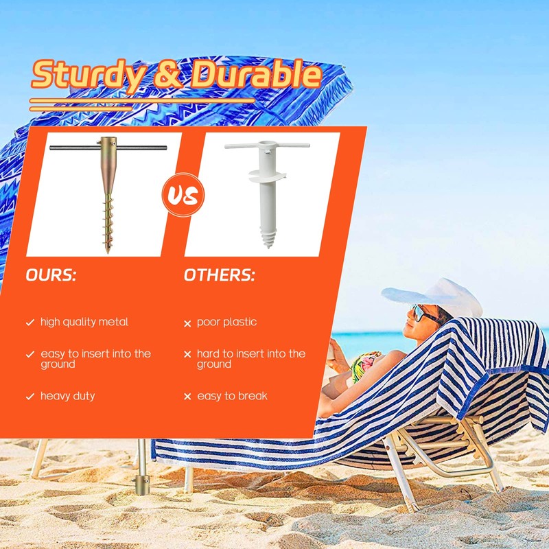 FactionGarden Beach Umbrella Sand Anchor, 2 Pack Heavy Duty Umbrella
