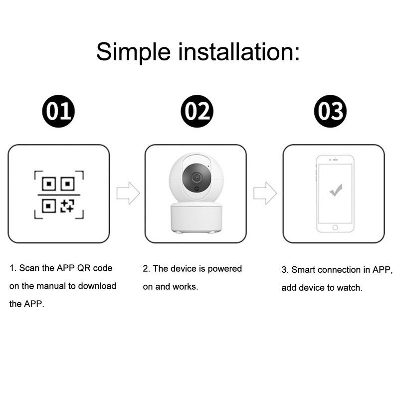 Indoor Pan Tilt Smart Camera Wifi Surveillance Camera Infrared Light