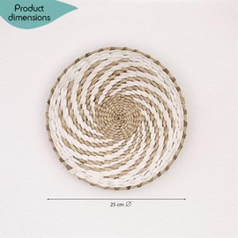 DECCARO Boho Wall Basket, White, Small