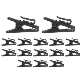 HARFINGTON 15pcs Headphone Wire Clips 0.94" Length Small Headset Cable Clamp Earphone Earplugs Cable Clothing Clip Earpiece Clamp Microphone Cord Hooks for 1.5mm Dia Round Wire, Black