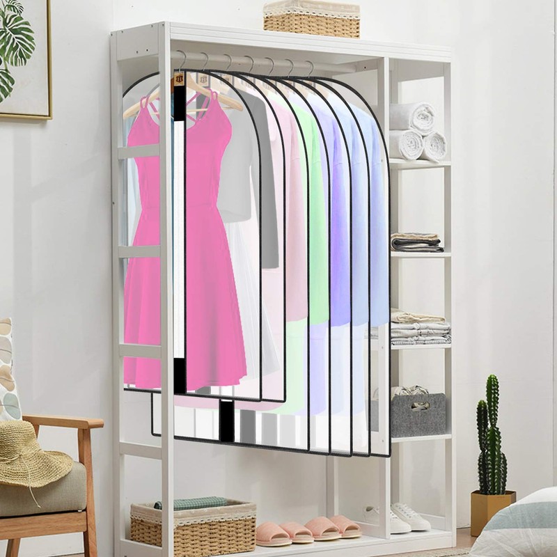 12 x Clothes Covers with Zip, Dustproof, Waterproof, Moisture-Proof, Dust-Proof,