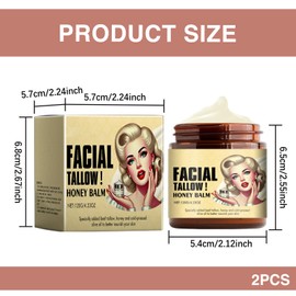 Asheyya 2 Pcs Beef Tallow Moisturiser, 4.23Oz Beef Tallow and Honey Balm for Skin Care