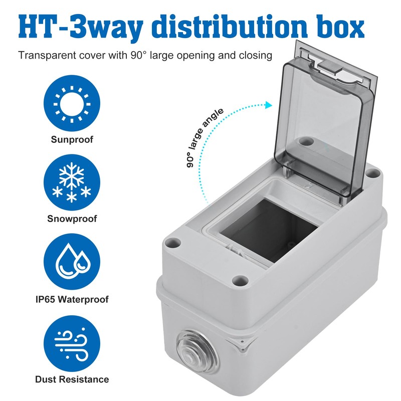 Szaboviktoria Surface-Mounted Fuse Box with 3 Modules, Surface-Mounted Distribution Box,
