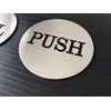 Coolest 3 x 2" Round Push Door Signs - Brushed