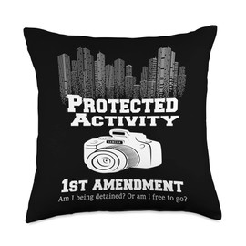 Protected Activity first Amendment Audit Camera Gift Idea Throw Pillow
