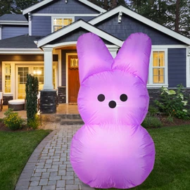 Easter Inflatables Outdoor Decorations,Purple Bunny Blow Up Easter Yard Decoration Welcome Decor for for Outdoor Indoor, Yard, Garden, Lawn,Easter Supplies (Purple)