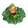 Simulation Resin Floating Lotus Leaf Frogs Ornament Fish Pond Fountain