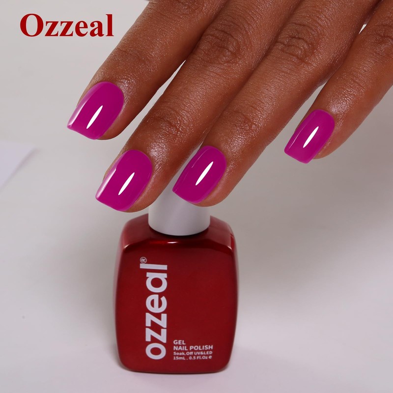 Ozzeal Gel Polish, 0.5 Fl Oz Burgundy Purple Rose Nail