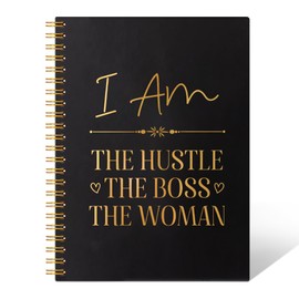 THEBESTU I Am The Hustle The Boss 160 Pages Blank Spiral Notebook, Funny Boss Day Gifts, New Business Owner Gifts Women Boss Gifts for Boss Female, Appreciation Gifts for Women Entrepreneurs