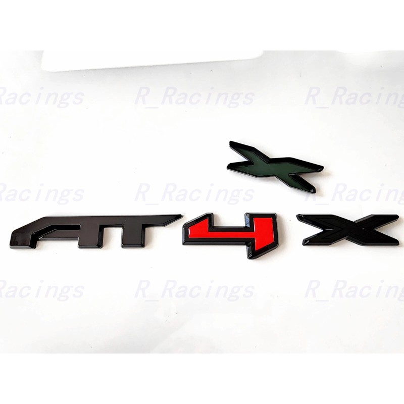 Auto 3PCS Side Doors Rear Gloss Black Red AT4X OVERLAY