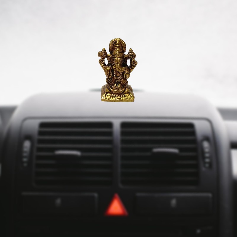athizay Car Dashboard Ganesh Statue Small Size with Solid Base