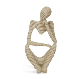 prosfalt Sandstone Resin Thinker Style Abstract Sculpture Statue Collectible Figurines Home Office Bookshelf Desktop Decor(Stripe - Right Reverie)