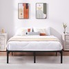 VECELO Queen Size Bed Frame/Quick Lock No Screws Metal Platform/Mattress