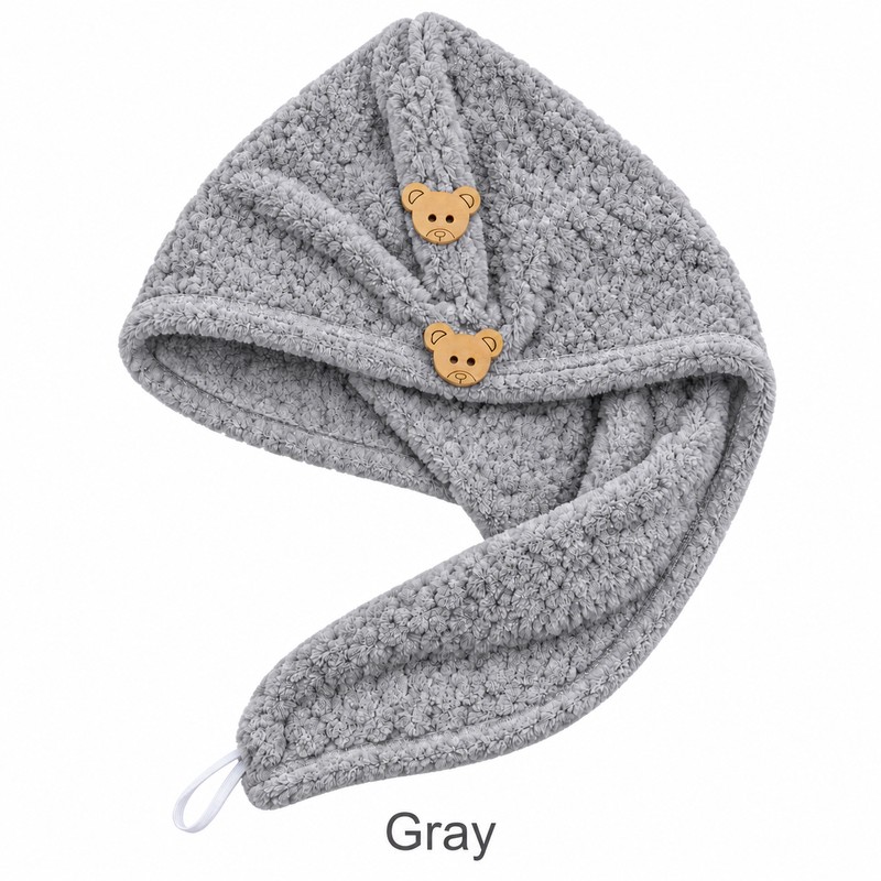 Absorbent Hair Towel Wrap for Wet Hair – Button Closure