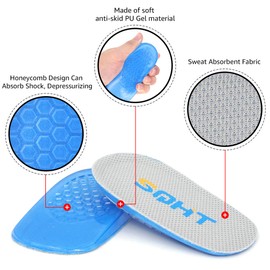 SQHT - Elevador de talón para tendinitis de Aquiles, dolor de talón y discrepancia de longitud de pierna, inserciones de zapatos para hombres y mujeres (azul y beige, pequeño (1,5 cm de altura)