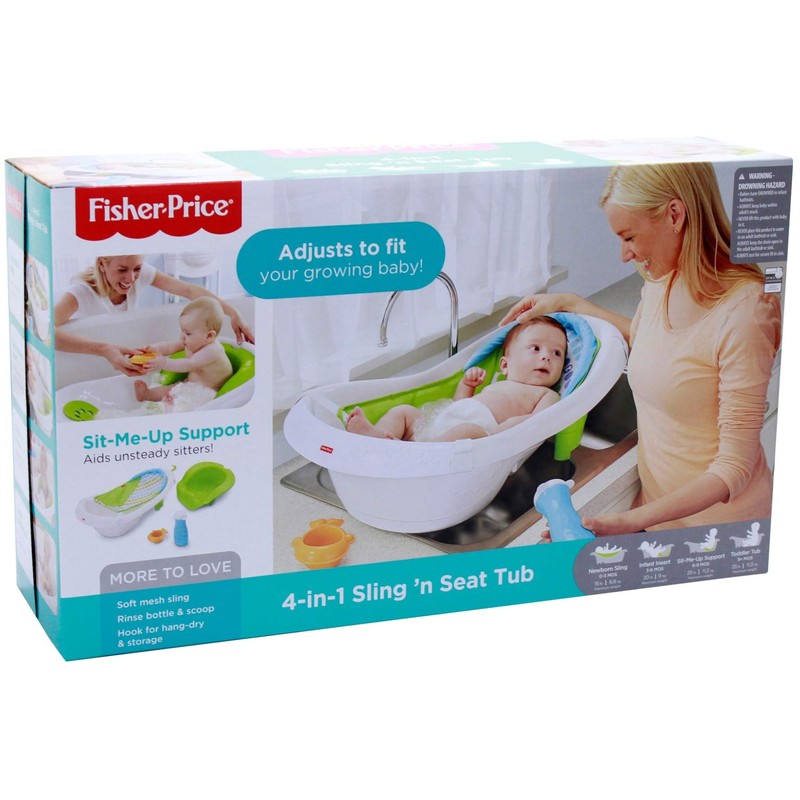 Fisher-Price 4-in-1 Sling 'n Seat Tub, Green (FBM94)