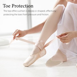 1 Pair Toe Pads for Pointe Shoes,Toe Pouches Pads,Ballet Shoes Toe Pads,Suitable for Children and Adults Practicing Ballet.