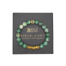 Men's Jade Bracelet, Natural Qinghai Jade and Gold Bracelet, Men's Bracelet, Jade and Gold Beads Bracelet