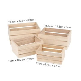 Ideen mit Herz Set of 4 Wooden Rectangular Crates - Various Sizes