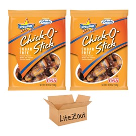 Sugar Free Chick-O-Stick, 12 Pieces, 3.75 Ounce Bags, No Trans Fat, Peanut Butter and Coconut Candy (2 pack), by Litezout