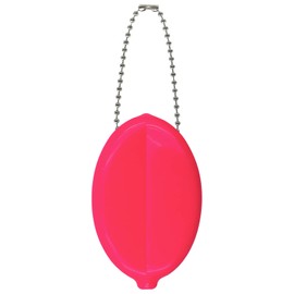 DEEZOMO Oval Squeeze Coin Holders - Coin Purse for Women Colorful Coin Purse with Chain for Men Women Shopping Traveling Popular Color (Neon Pink)