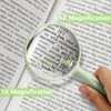 Handheld Reading Magnifying Glass, 3.5X & 5X Dual Lens Magnifier,