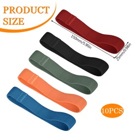 Sxutop Pack of 10 Bento Box Strap Lunch Boxes Elastic Band Portable in 5 Colours Elastic Fastening Straps for Lunch Boxes Nylon Bento Box Band for School Office Camping Outdoor Picnic Travel (25 mm)