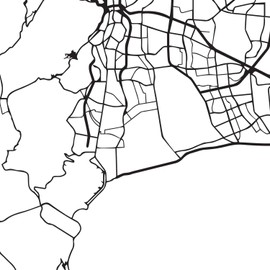 Nacnic Minimalist City Plans Poster Geometric Style Wall Decor Picture of Cape Town Various World City Maps, Plans and Travel Pictures A3 No Frame