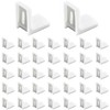 40 PCS L Shape Right Angle Corner Brackets,Shelf Bracket,Plastic Ourside