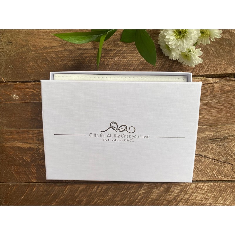Grandparent Gifts 1st Granddaughter Brag Book white faux-suede Hold 32