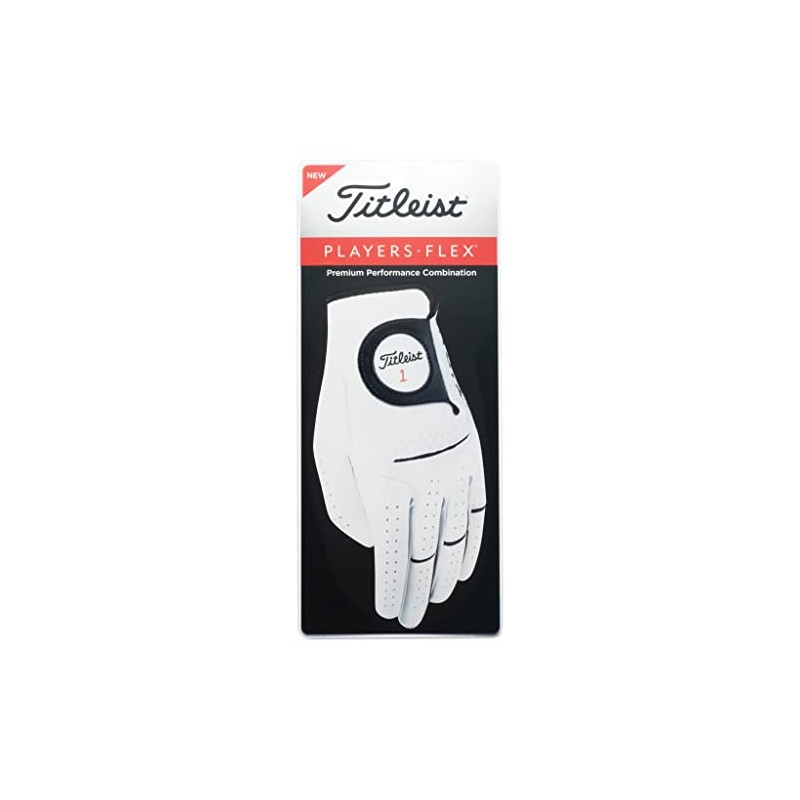 TITLEIST Players Flex Glove Men's, White, L