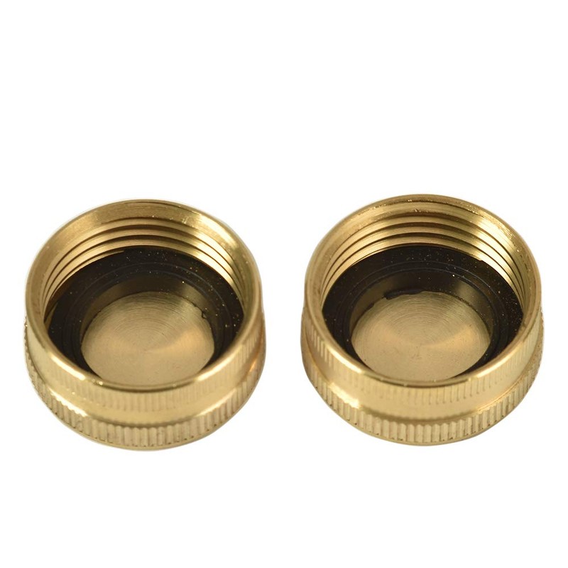 Sanpaint 2 Pack 3/4" Brass Garden Hose End Caps with