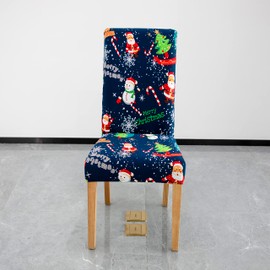 Lalluxy Stretchy Parson Chair Slipcovers for Dining Room Chair seat Covers Chair Protectors for Party Pet Protection Universal Fit Soft Polyester (Set of 6, Christmas 8)