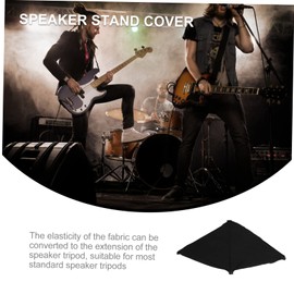 Mikinona Speaker Stand Cover Black Adjustable Non Easy Install Detach for Stage Use