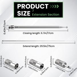 Aifeier ET FM Telescopic Antenna Kit, Indoor FM Radio Antenna DAB Radio Replacement Antenna, 75 Ohm F Type Connector with Adapter for Table Radio HiFi AV Stereo Receiver Mini System