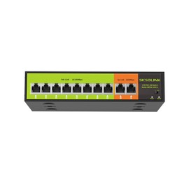 [Upgrade] POE Switch with 2 gigabit Uplink, 8 Ports 100Mbps PoE+ Switch, IEEE802.3af/at, 120W , Network Hub, Unmanaged, Suitable for IP Cameras, Home & Office. (8 Port poe Switch|gigabit uplink)