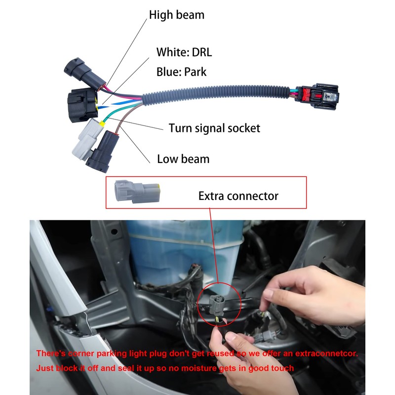 Sheisor Upgrading LED Headlight Conversion Harness, Upgrade Headlamp Wire Harness