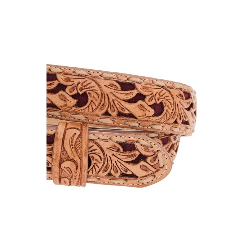 R. Watson Boots Men's Rhubarb Suede Underlay Natural Embossed Belt