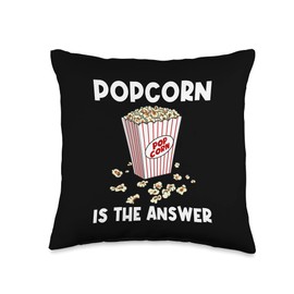 Best Popcorn Box Game Show Pop Snack Accessories Cool Popcorn Gift for Men Women Corn Kernel Movie Night Food Throw Pillow, 16x16, Multicolor