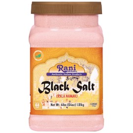 Rani Black Salt Powder (Kala Namak) Mineral 64oz (4lbs) 1.81kg Bulk PET Jar ~ Unrefined, Pure and Natural | Vegan | Gluten Friendly | NON-GMO | Indian Origin | Perfect for Tofu Scramble