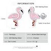 Flamingos Hypoallergenic Screw Back Earrings for Girls,925 Sterling Silver Stud