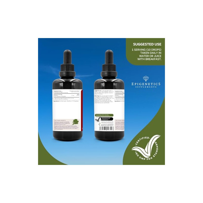 Vitamin B2 Riboflavin 2300mcg - Riboflavin-5-Phosphate - 100ml Liquid