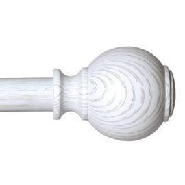 Wood Curtain Rods for Windows 28 to 48 Inches,1 inch Heavy Duty Window Curtain Rods with Imitation Wood Grain Finials,Decorative Drapery Rods Adjustable, 28"-58"(2.3-4.8ft), White Wood