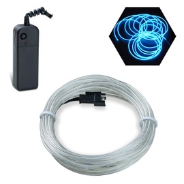Podazz Flexible Neon Lighting Wire Rope Light Cord EL Cable Wire with 3 Modes for Party Lighting (Ice Blue, 16.5 ft)