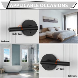 Haidms 3 Packs Matte Black Heavy Duty Door Handle Interior,Privacy Door Lever Handle, Bathroom Door Handles Interior, Modern Bedroom Door Handle