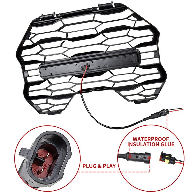 KATIMOTO Front Mesh Grill with LED Spotlight Bar for Commander