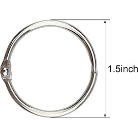 1.5 Inch (20 Pack) Loose Leaf Binder Book Rings, with Metal Nickel Plated for Key,and Index Cards, for School, Home, or Office, Silver