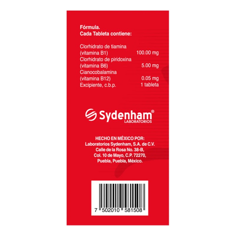 Mifisur Suplemento Vitaminas B B1 B6 B12 Sydenham Bote C/60