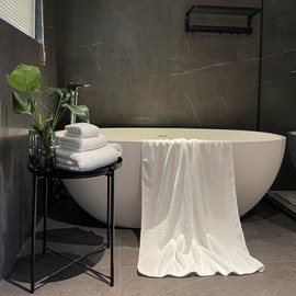 HVMS Oversized Bath Towels Extra Large 40x80 Inches Bath Sheets for Adults Super Soft Quick Dry Highly Absobent Microfiber Shower Towels (White,6 Piece)…